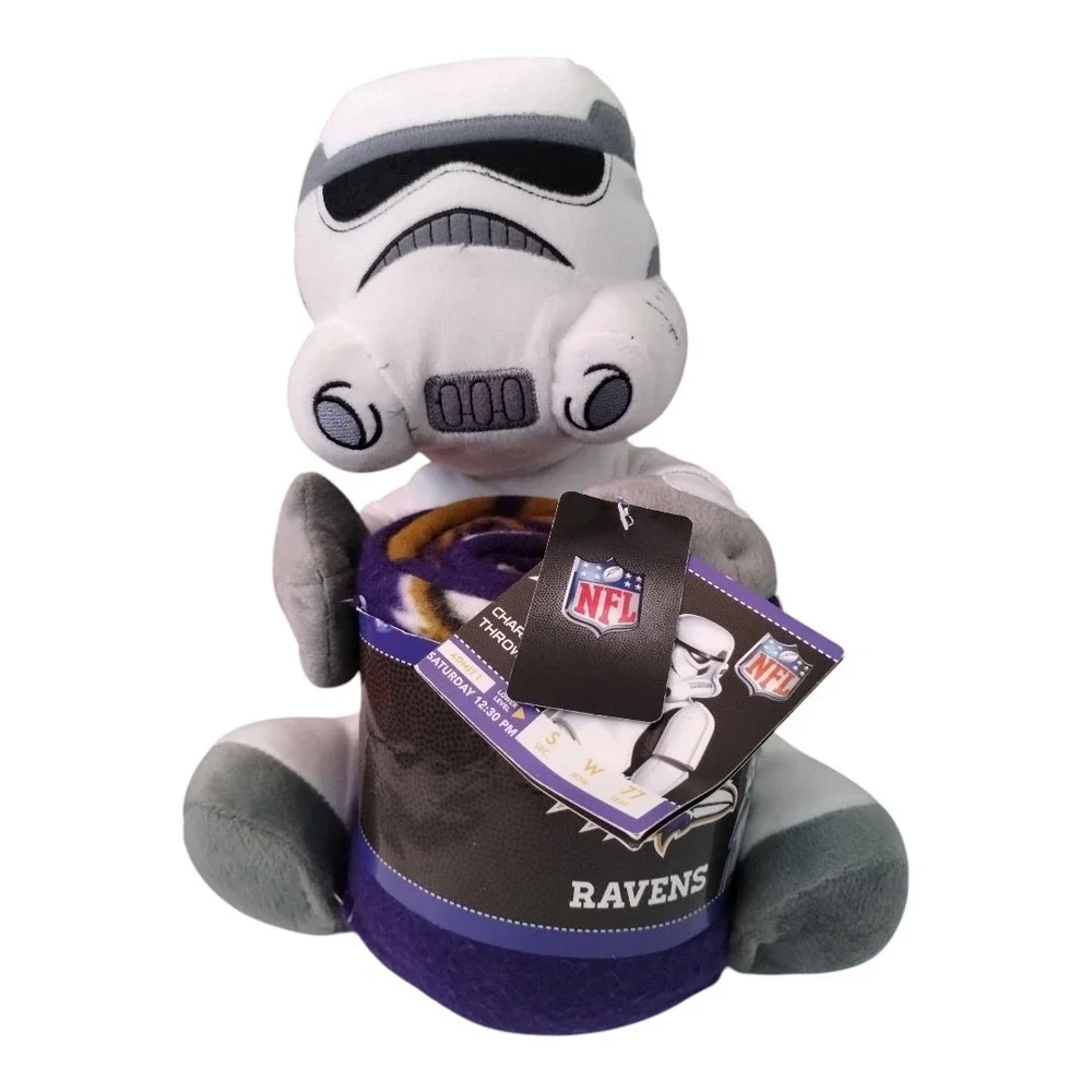 Ravens Throw Blanket + Star Wars Stormtrooper‎ Plush Set NFL Baltimore